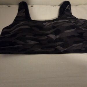 Torrid Black and Gray Camouflage Bikini Top
